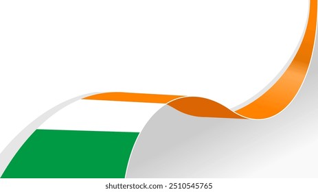 Fondo ondulado del Vector de la bandera de Irlanda con el espacio de copia para el texto