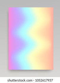 Wavy iridescent gradient backdrop. Multicolored template for posters and web banners.