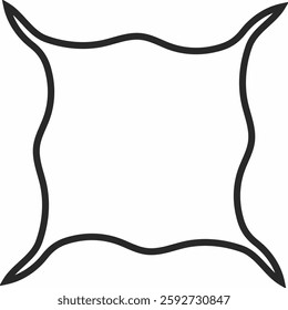 a wavy, irregular square outline resembling a stretched or organic shape.