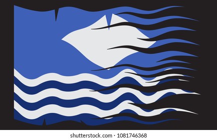A wavy Isle of Wight flag design isolated on a black background
