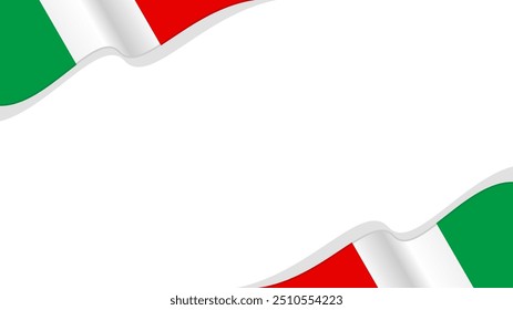 Fondo ondulado del Vector de la bandera de Italia con espacio de copia para el texto. Día Nacional de Italia