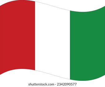 Wavy-Italy-Fahne, Vektorgrafik einzeln auf weißem Hintergrund