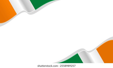 wavy Ivory Coast flag vector background with copy space for text. Ivory Coast national day