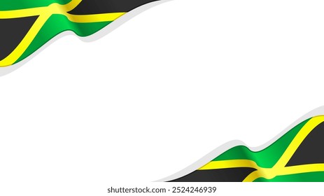 wavy jamaica flag vector background with copy space for text. jamaica national day