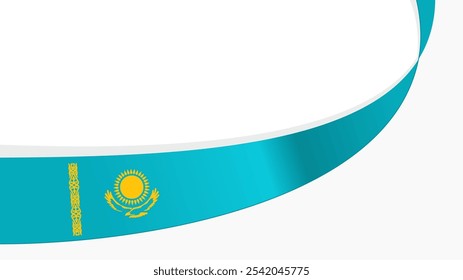 wavy Kazakhstan flag vector background with copy space for text. Kazakhstan national day