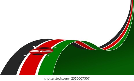fundo vetor bandeira quênia ondulada com espaço de cópia para texto. quênia national day