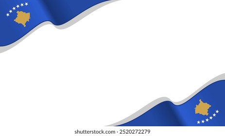 wavy kosovo flag vector background with copy space for text. kosovo national day