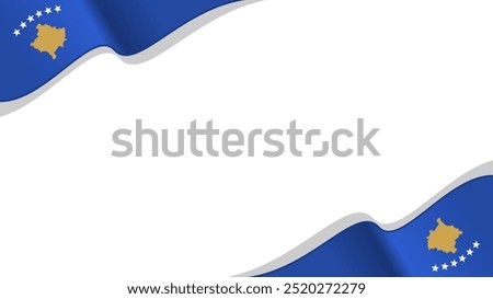 wavy kosovo flag vector background with copy space for text. kosovo national day