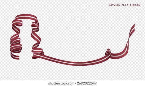 A bandeira ondulada letã com fundo transparente. Adequado para o Dia da Independência da Letônia