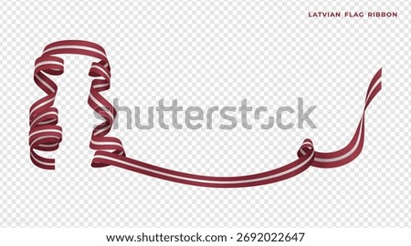 The wavy Latvian flag with transparent background. Suitable for Latvia Independence Day