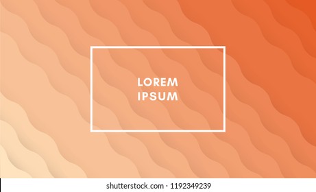 Wavy layers overlap orange background. Abstract vector template with shadows.