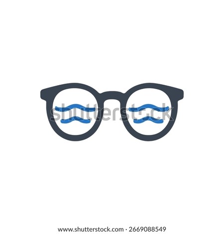 Wavy Lens Vision Icon Isolated On White Background