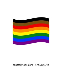 Wavy LGBTQ Flag SYmbol. Vector Illustration