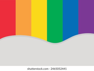 Wavy LGBTQ+ pride flag background.