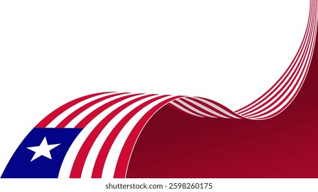wavy liberia flag frame background with copy space for text. for national day