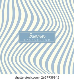 Wavy light blue and cream stripes background for template, banner, poster, flyer.