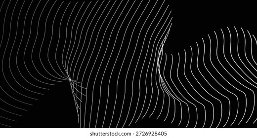 Wavy LIne Abstrack Black Background