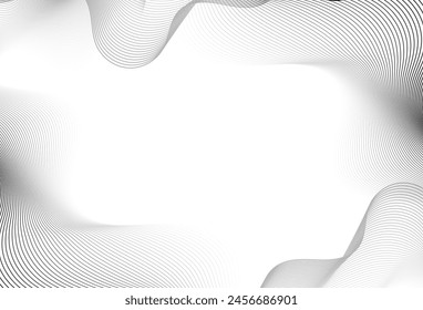 wavy line abstract background. White and black