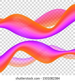 Wavy line, abstract graphic design element, color wave. Vector illustration