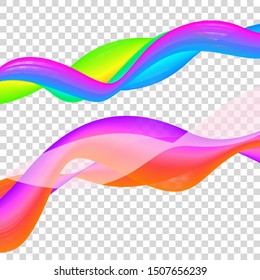 Wavy line, abstract graphic design element, flowing. Vector illustration