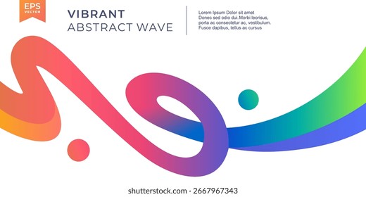 Forma abstracta de línea ondulada con gradiente vibrante colorido. Ilustración vectorial. Diseño abstracto moderno con líneas curvas coloridas del arco iris en un fondo blanco, ideal para la comercialización digital