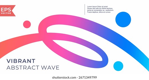 Wavy line abstract shape with Colorful vibrant gradient. Vector illustration. Modern abstract design with colorful rainbow curved lines on a white background, ideal for digital marketing
