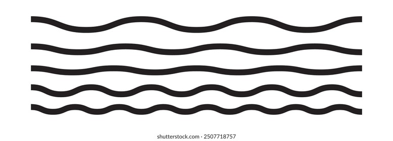 Wavy line art vector . Zig zag line art vector.