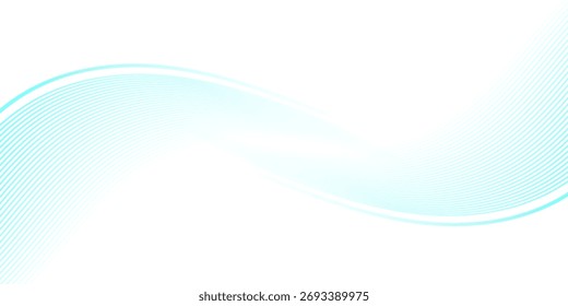 Fondo de línea ondulada. Ondas suaves azules Abstractas sobre fondo blanco.