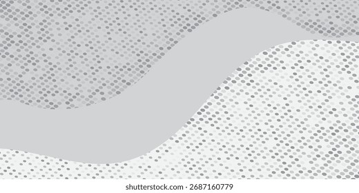 Plano de fundo ondulado. Padrão ondulado de meio-tom preto. Elemento de design curvo para cartazes, banners, apresentações, livretos. Papel de parede de onda de partícula de fluxo abstrato.