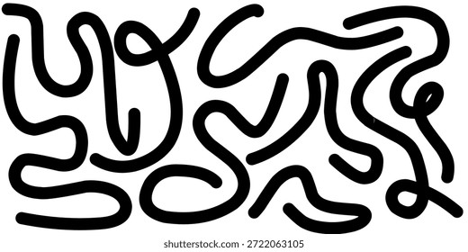 Fondo de línea ondulada. Líneas onduladas negras abstractas. Diseño de Ilustración vectorial ondulada negra.