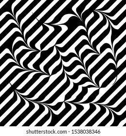 Wavy line black seamless pattern. Fashion graphic background design. Modern stylish abstract texture. Design monochrome template for prints, textiles, wrapping, wallpaper, website. Vector illustration