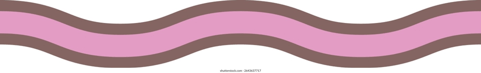 A wavy line design in chocolate brown and pink. Cute and soft accent for decorations and layouts.