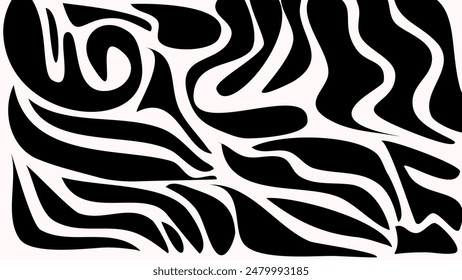 Wavy Line Doodle Texture Abstract