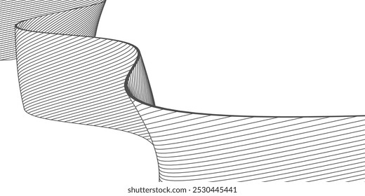 Wellenlinienzeichnung .Abstrakter weißer Hintergrund von Linien. Design-Element. Vektorgrafik .