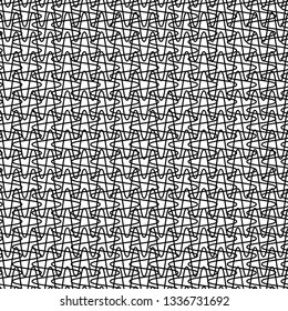 Wavy line сross each other seamless pattern. Black-white. Vector illustration.