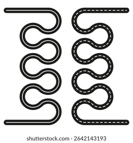 Wavy line element. Curvy Vector stripe. Snake like shape. Organic flow pattern.