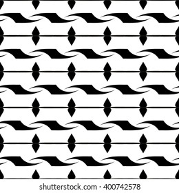 Wavy line geometric seamless pattern. Fashion graphic background design. Modern stylish abstract texture. Monochrome template for prints, textiles, wrapping, wallpaper, website etc VECTOR illustration