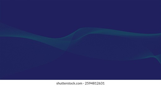 Wavy line horizontal divider outline minimalist background. Abstract black lines wave curve motion on white background. Vector Illustration.