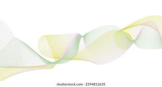 Wavy line horizontal divider outline minimalist background. Abstract black lines wave curve motion on white background. Vector Illustration.