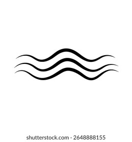 Wavy Line Icon in Minimalist Style for Abstract, Water, and Motion Design Elements