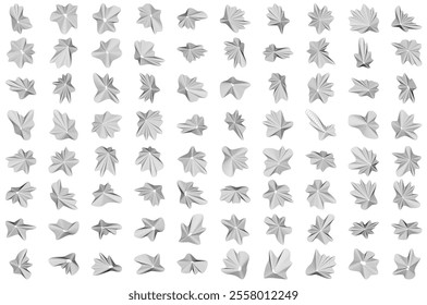 wavy line oval shape design set
