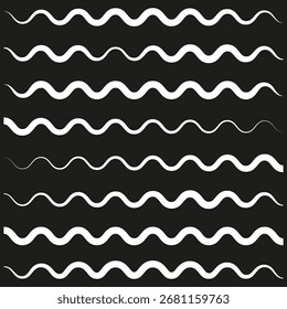 Wavy line pattern. Abstract water texture. Fluid motion element. Vector wave illustration. EPS 10.
