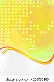 Wavy line pattern in bright orange and yellow circle  colors. Vector illustration.