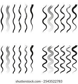 Patrón de línea ondulada. Vector de trazo curvo. Diseño de onda Abstractas. Ilustración de forma fluida.