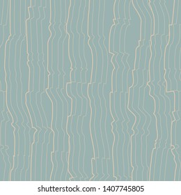 Wavy line pattern. Hand drawn stripes. Hand painted improvised yellow lines against gray color.