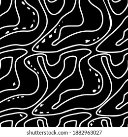 Línea ondulada sin fisuras en blanco y negro.Diseño abstracto para papel, cubierta, tela, decoración interior y otros usuarios.