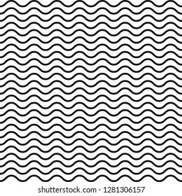 Wavy line seamless pattern. Black-white. Vector illustration.