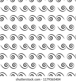 Wavy line seamless pattern. Fashion graphic background design. Modern stylish abstract texture. Monochrome template for prints, textiles, wrapping, wallpaper, website etc. Vector illustration