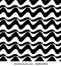 Wavy line seamless pattern. Fashion graphic background design. Modern stylish abstract texture. Monochrome template for prints, textiles, wrapping, wallpaper, website etc. VECTOR illustration