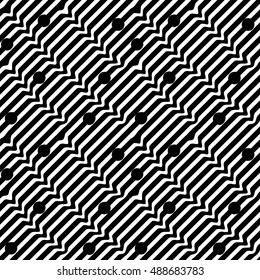 Wavy line seamless pattern. Fashion graphic background design. Modern stylish abstract texture. Monochrome template for prints, textiles, wrapping, wallpaper, website etc. VECTOR illustration